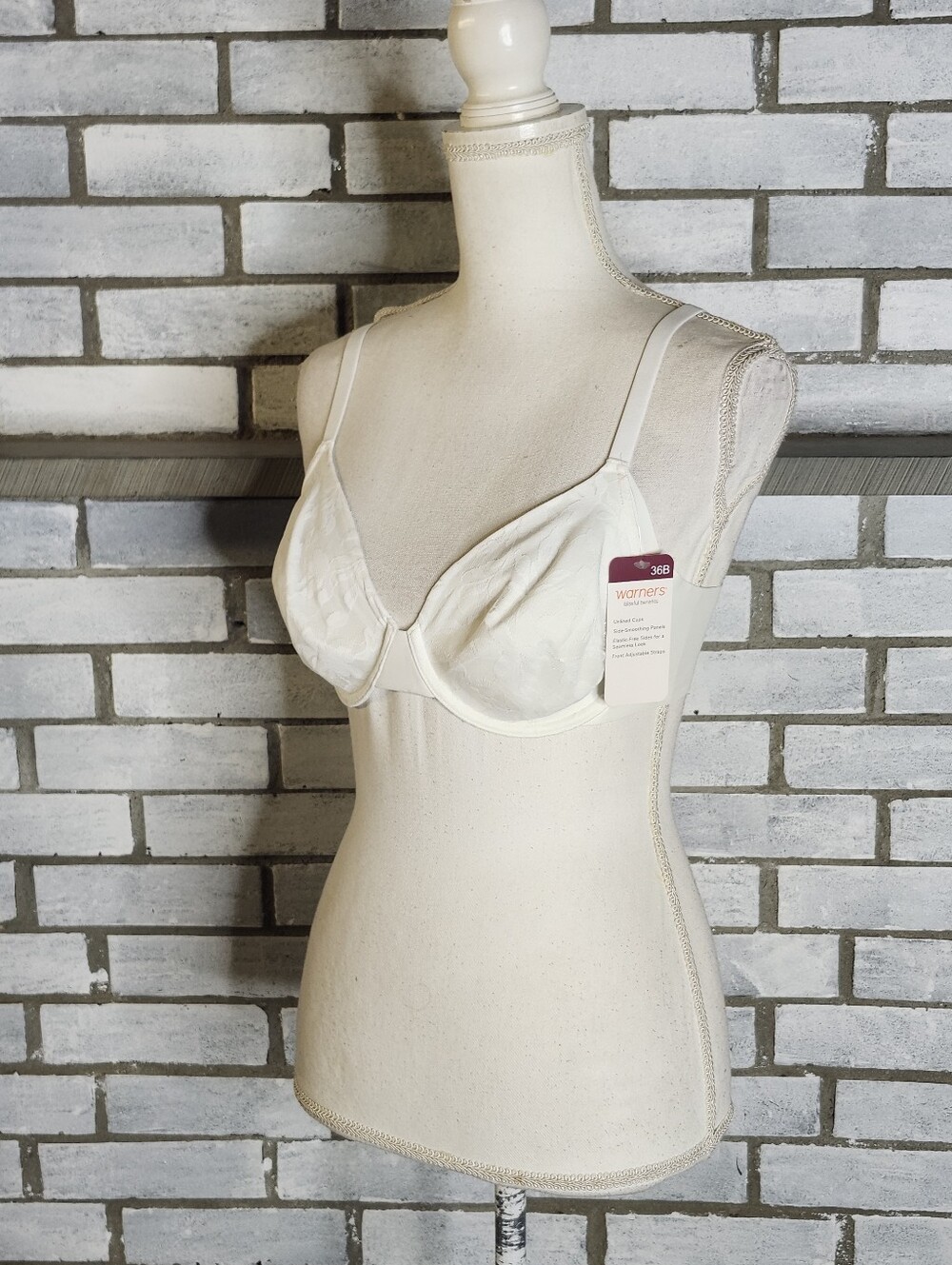 • NWT Warners Blissful Benefits Underwire Bra 36B WRW251UU05W Underarm Smoothing